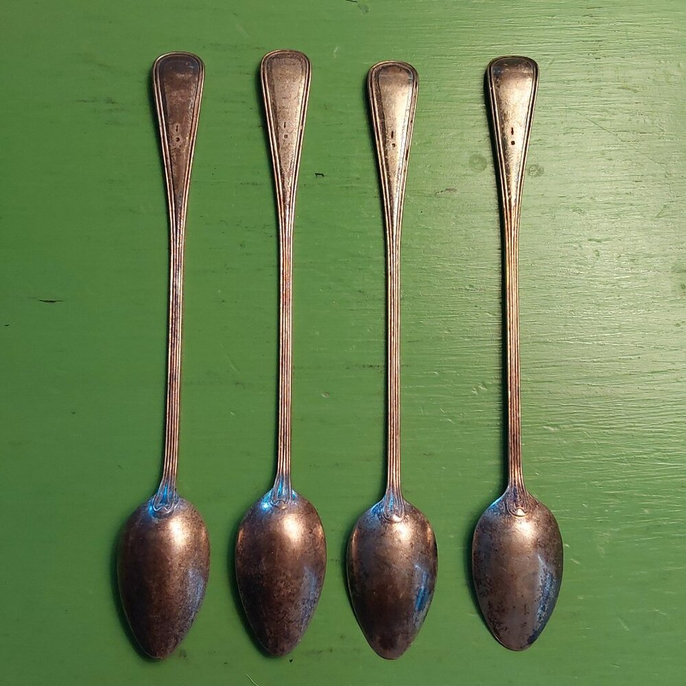 Vintage Silver ice tea spoon set of 4 - Picture 2 of 4